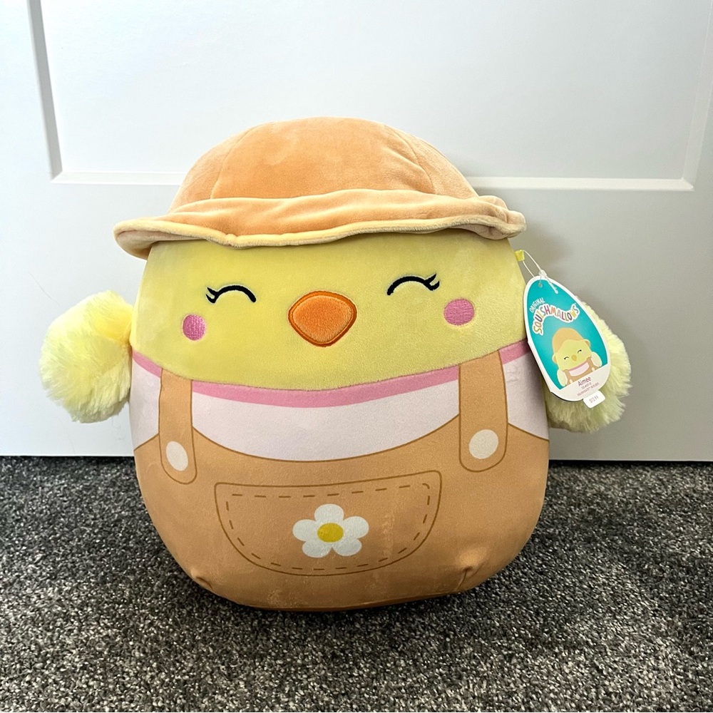 Squishmallows 12” Aimee Spring Chick Garden Overalls Easter 2022 Plush NWT